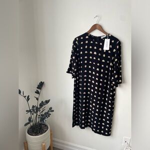 Marimekko Black and Cream Arch Pattern Midi Dress